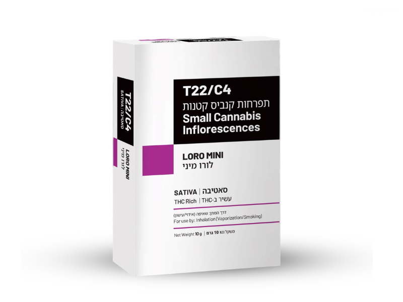 קנאביס רפואי תפרחת לורו מיני - T22/C4 - Loro Mini שיח מדיקל יום - סאטיבה