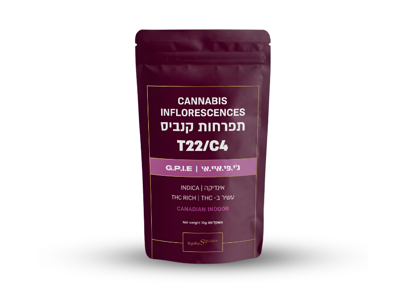קנאביס רפואי תפרחת ג'י.פי.איי.אי - T22/C4 - G.P.I.E טוגדר פארמה לילה - אינדיקה