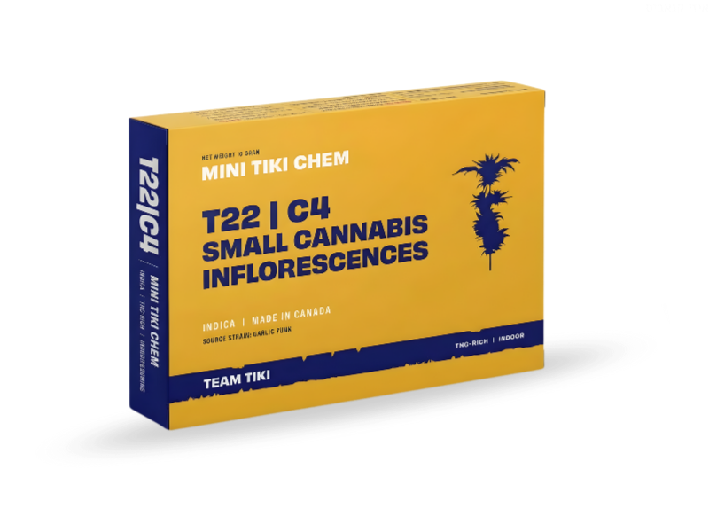 קנאביס רפואי תפרחת טיקי צ'אם מיני - T22/C4 - Tiki Chem Mini טוגדר פארמה לילה - אינדיקה