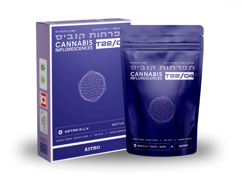 קנאביס רפואי תפרחת אסטרו ג'י.אל.וי - T22/C4 - Astro G.L.V טוגדר פארמה יום - סאטיבה