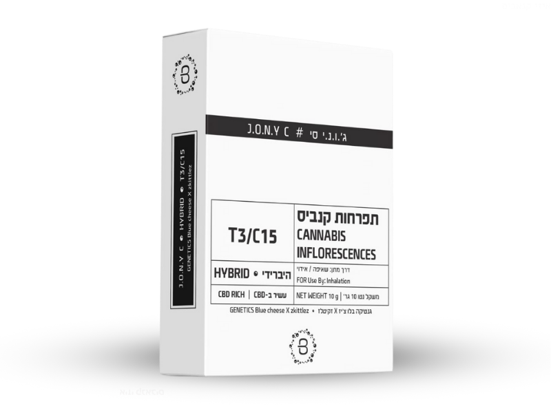 קנאביס רפואי תפרחת ג'.ו.נ.י סי - T3/C15 - J‎.‎O‎.‎N‎.‎Y‎ C באבל יום\לילה - היברידי