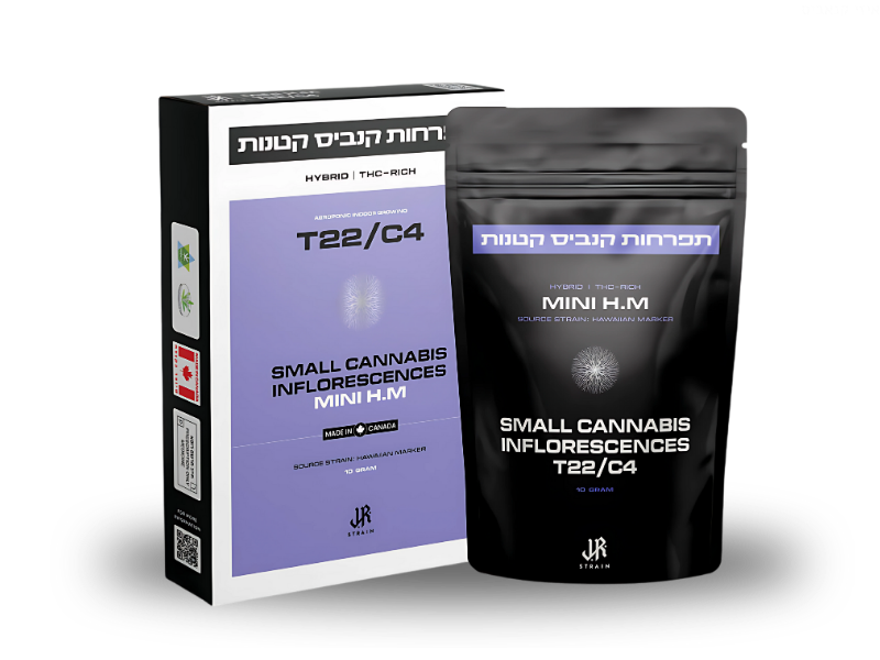קנאביס רפואי תפרחת אייץ'.אם מיני - T22/C4 - H.M Mini טוגדר פארמה יום\לילה - היברידי