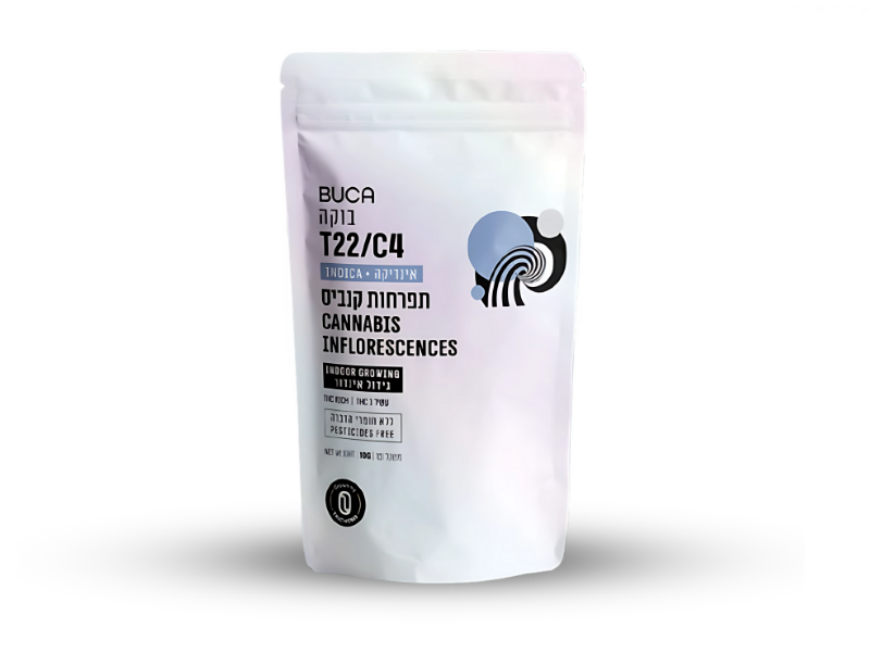קנאביס רפואי תפרחת בוקה - T22/C4 - Buca טריכום לילה - אינדיקה