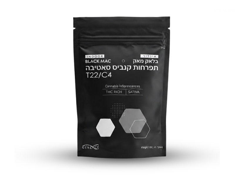 קנאביס רפואי תפרחת בלאק מאק - T22/C4 - Black Mac קלאוד-9 יום - סאטיבה