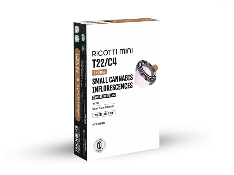 קנאביס רפואי תפרחת ריקוטי מיני - T22/C4 - Ricotti Mini טריכום לילה - אינדיקה
