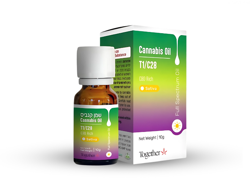קנאביס רפואי שמן טוגדר סאטיבה - T1/C28 - Together טוגדר פארמה יום - סאטיבה
