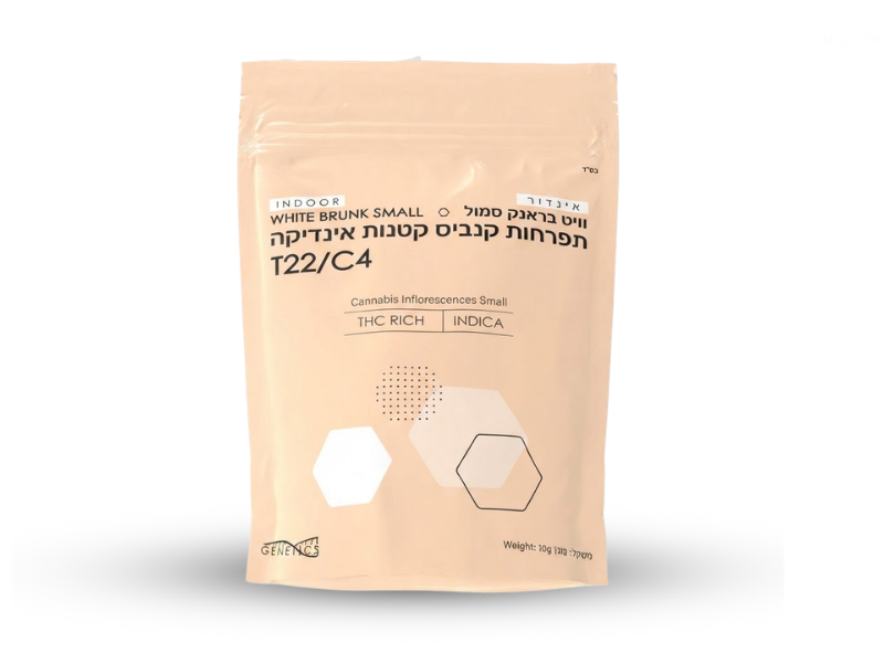 קנאביס רפואי תפרחת וויט בראנק סמול - T22/C4 - White Brunk Small קלאוד-9 לילה - אינדיקה