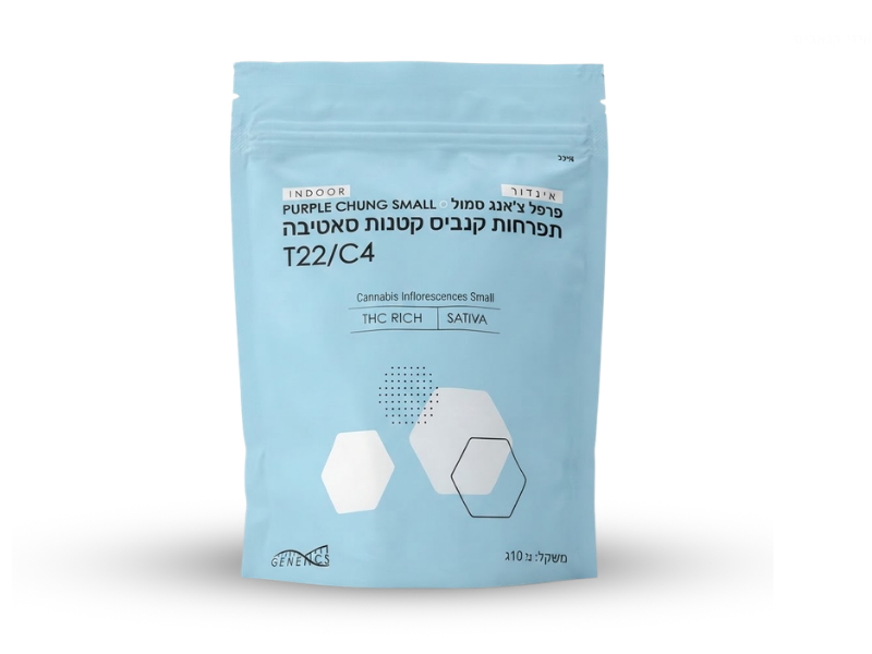 קנאביס רפואי תפרחת פרפל צ'אנג סמול - T22/C4 - Purple Chung Small קלאוד-9 יום - סאטיבה