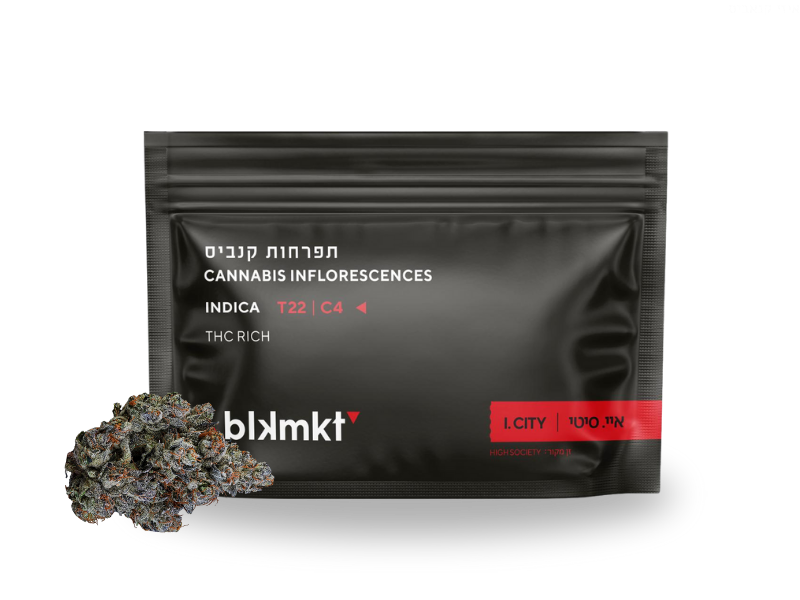 קנאביס רפואי תפרחת איי.סיטי - T22/C4 - I.City איי.אמ.סי לילה - אינדיקה
