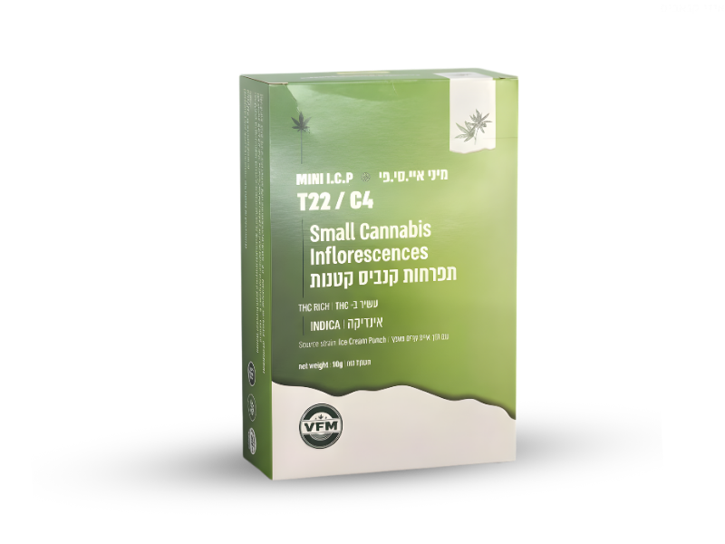קנאביס רפואי תפרחת איי.סי.פי מיני - T22/C4 - I.C.P Mini טוגדר פארמה לילה - אינדיקה