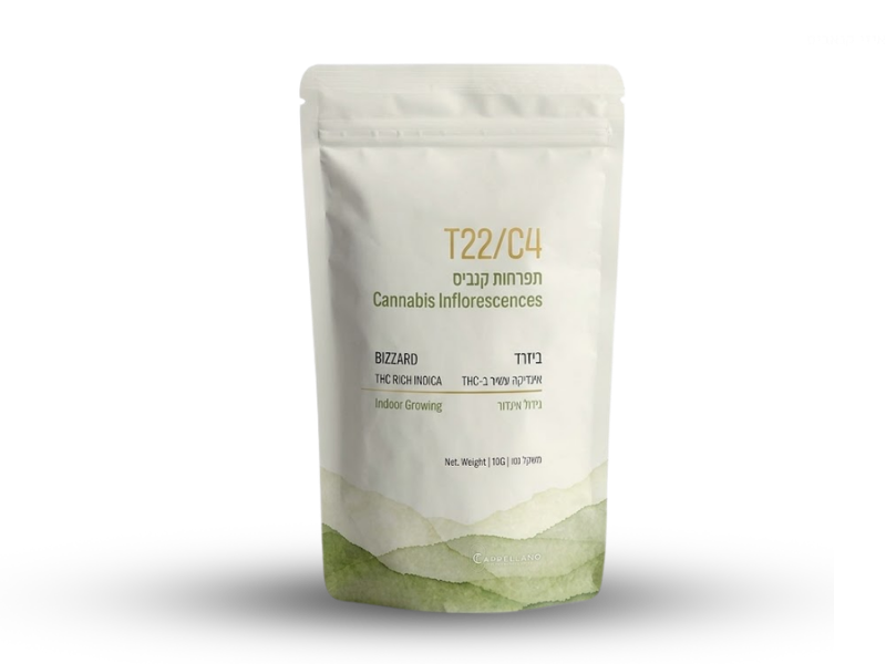 קנאביס רפואי תפרחת ביזרד - T22/C4 - Bizzard טוגדר פארמה לילה - אינדיקה