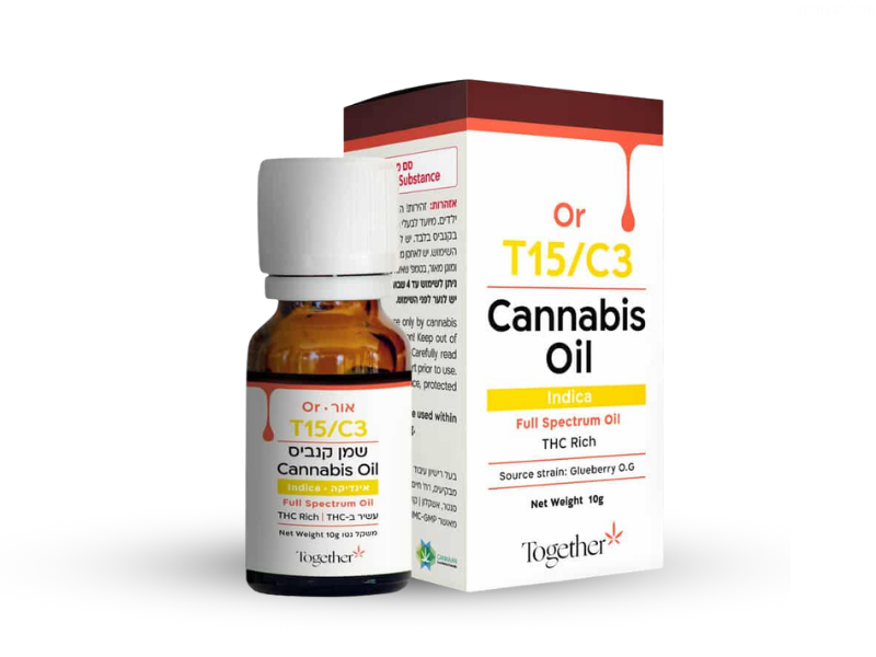 קנאביס רפואי שמן אור  - T15/C3 - OR טוגדר פארמה לילה - אינדיקה
