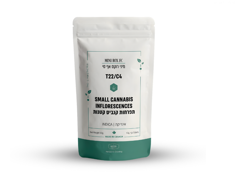 קנאביס רפואי תפרחת רוקס אף סי מיני - T22/C4 - Rox FC Mini טוגדר פארמה לילה - אינדיקה
