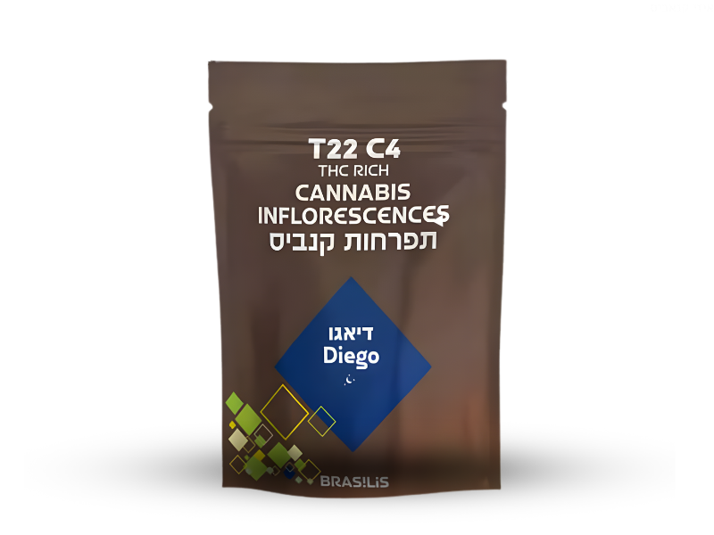 קנאביס רפואי תפרחת דייגו - T22/C4 - Diego גרין פילדס לילה - אינדיקה