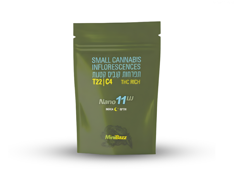 קנאביס רפואי תפרחת נאנו 11 - T22/C4 - Nano 11 גרין האוס לילה - אינדיקה