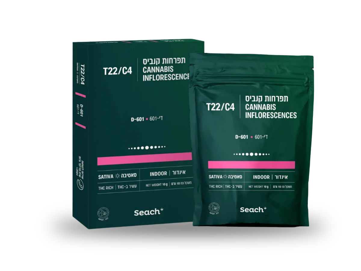 קנאביס רפואי תפרחת די-601 - T22/C4 - D-601 שיח מדיקל לילה - אינדיקה