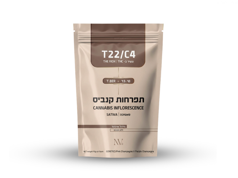 קנאביס רפואי תפרחת טי.בר איקס - T22/C4 - T.Ber X נובה קנאביס יום - סאטיבה
