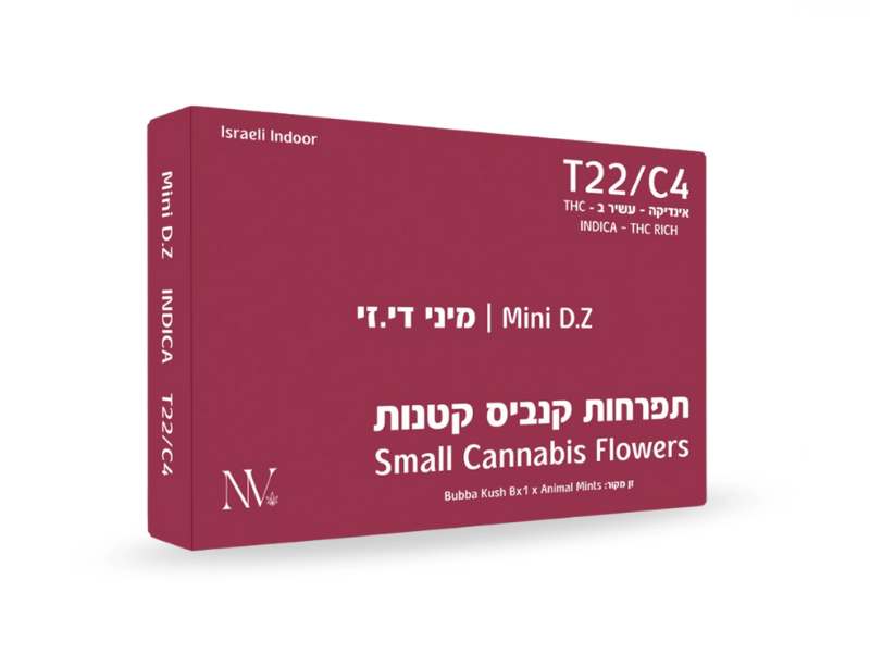 קנאביס רפואי תפרחת די.זי מיני - T22/C4 - D.Z Mini נובה קנאביס לילה - אינדיקה