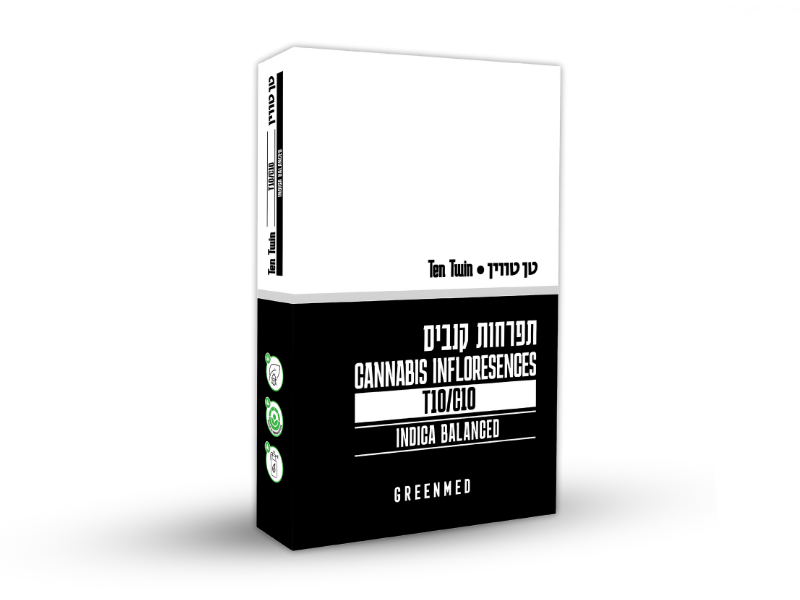 קנאביס רפואי תפרחת טן טווין - T10/C10 - Ten Twin t גרינמד לילה - אינדיקה
