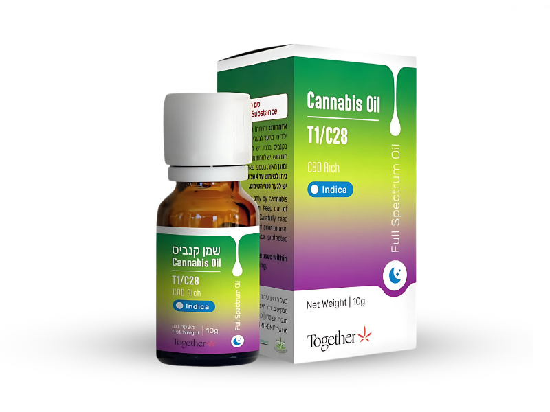 קנאביס רפואי שמן טוגדר אינדיקה - T1/C28 - Together טוגדר פארמה לילה - אינדיקה