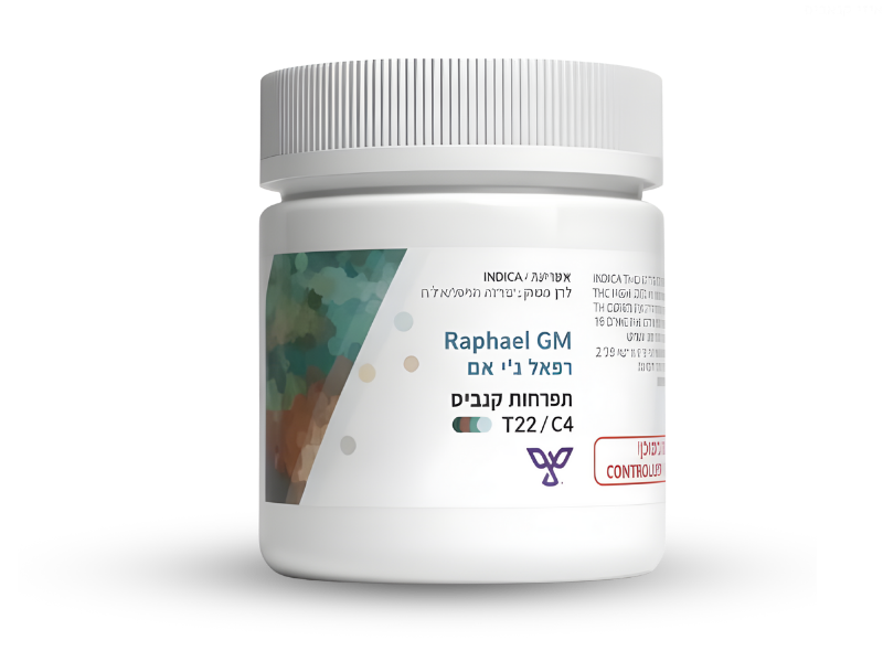 קנאביס רפואי תפרחת רפאל ג'י אם - T22/C4 - Raphael Gm פיס נטורלס לילה - אינדיקה