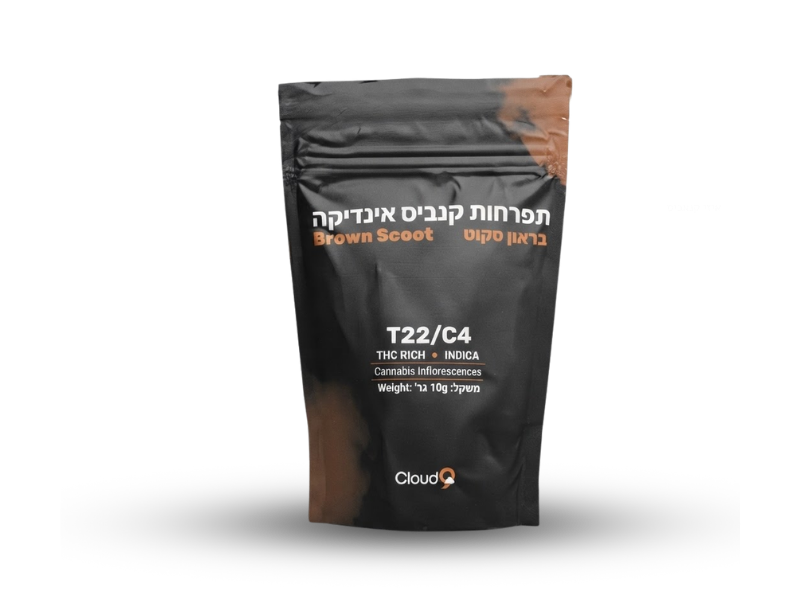 קנאביס רפואי תפרחת בראון סקוט - T22/C4 - Cloud9 Brown Scoot ישקאן לילה - אינדיקה