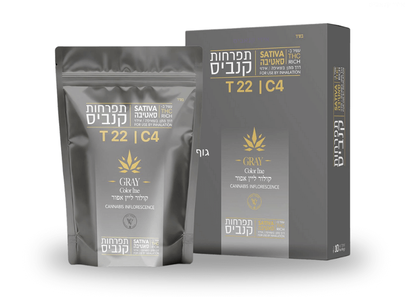 קנאביס רפואי תפרחת קולור ליין אפור - T22/C4 - Color Line Gray ויטה ורדה יום - סאטיבה