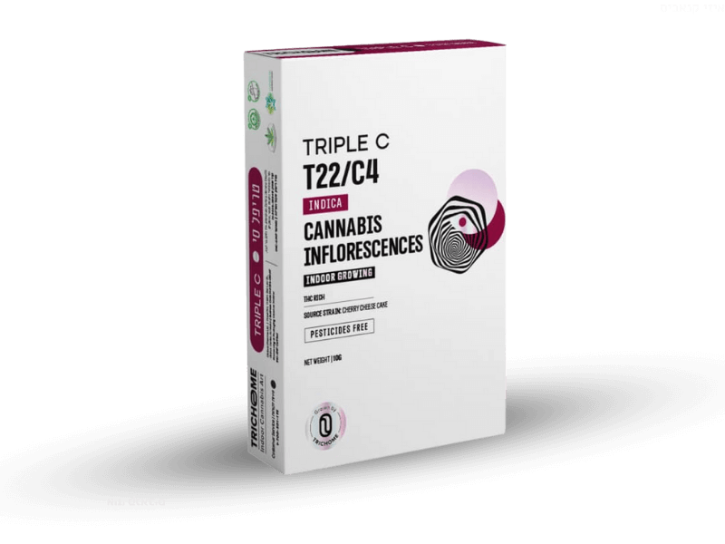 קנאביס רפואי תפרחת טריפל סי - T22/C4 - Triple C טריכום לילה - אינדיקה