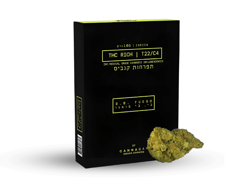 קנאביס רפואי תפרחת בי. בי פואגו - T22/C4 - B.B. Fuego קנאבר לילה - אינדיקה