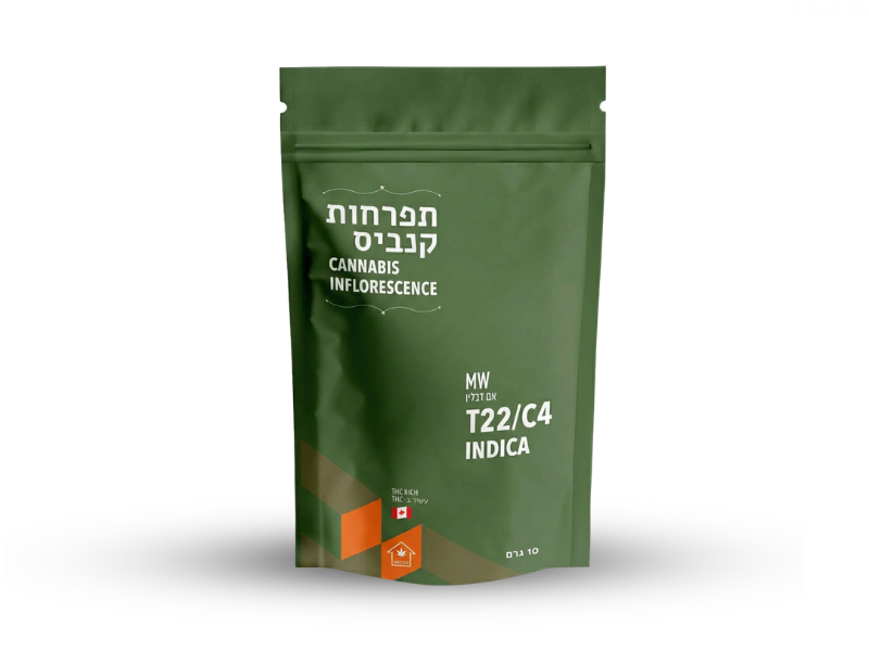 קנאביס רפואי תפרחת אם דבליו - T22/C4 - MW קנטק לילה - אינדיקה