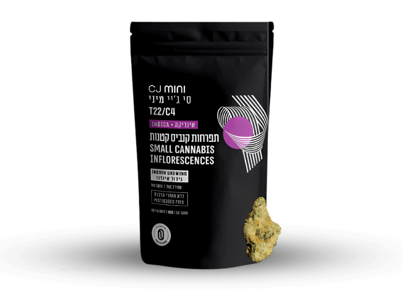 קנאביס רפואי תפרחת סי ג'יי מיני (CJ) - T22/C4 - Mini CJ טריכום לילה - אינדיקה