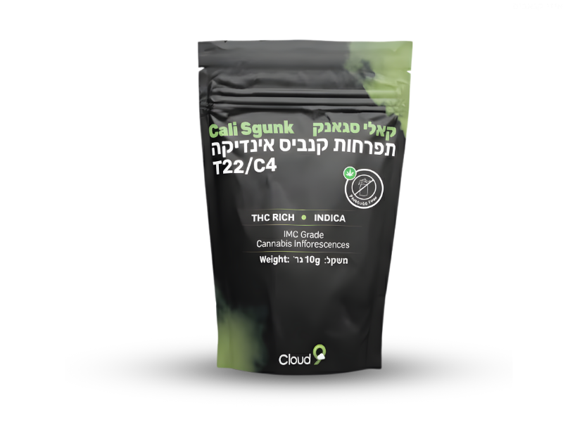 קנאביס רפואי תפרחת קאלי סגאנק - T22/C4 - Cali sgunk גרינקום לילה - אינדיקה