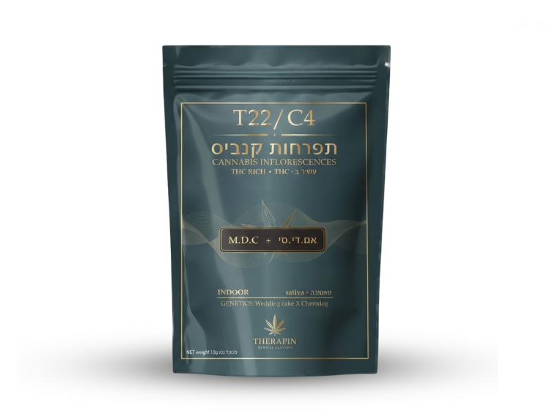 קנאביס רפואי תפרחת אם.די.סי - T22/C4 - M.D.C גרין שרה טרייד יום - סאטיבה