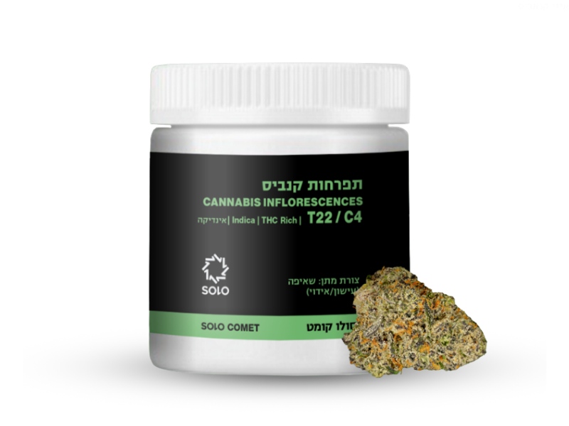 קנאביס רפואי תפרחת סולו קומט - T22/C4 - SOLO COMET מדוקאן לילה - אינדיקה