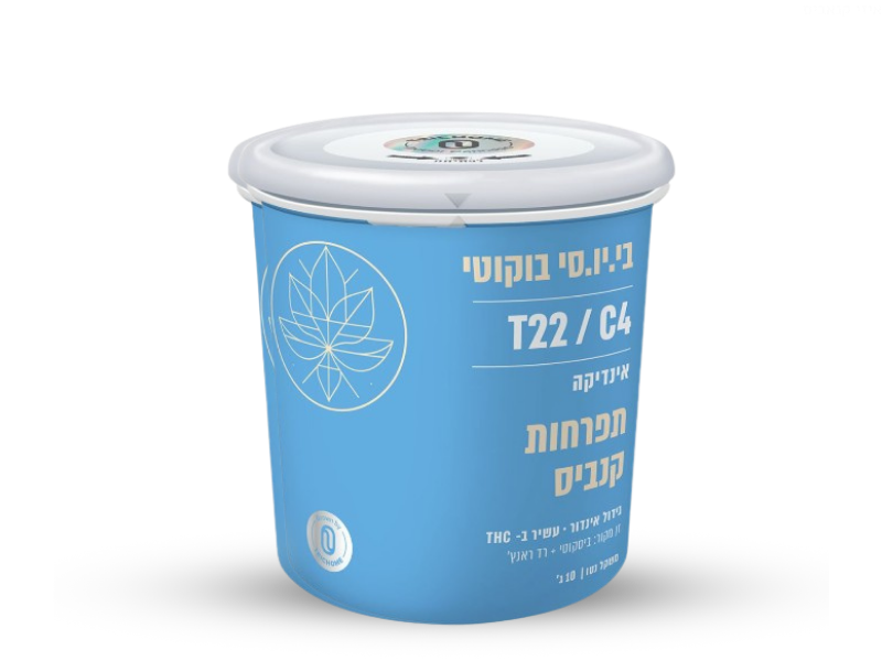 קנאביס רפואי פחית תפרחת בוקוטי - T22/C4 - BUCOTTI הילה בן מיכאל לילה - אינדיקה