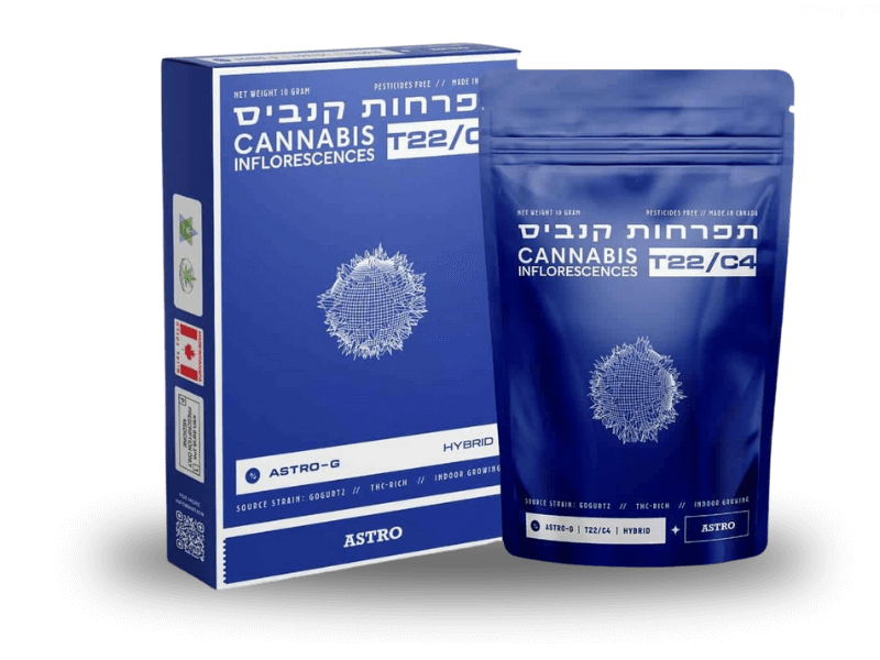 קנאביס רפואי תפרחת אסטרו-ג'י - T22/C4 - Astro-G טוגדר פארמה יום\לילה - היברידי