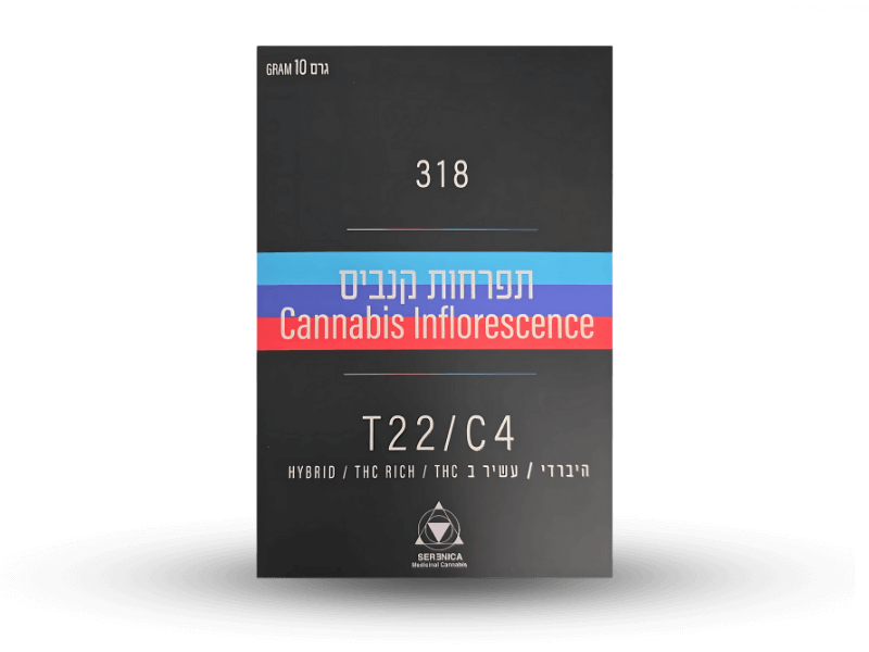 קנאביס רפואי תפרחת 318  - T22/C4 - 318 ‮ק.קראון 024 יום\לילה - היברידי