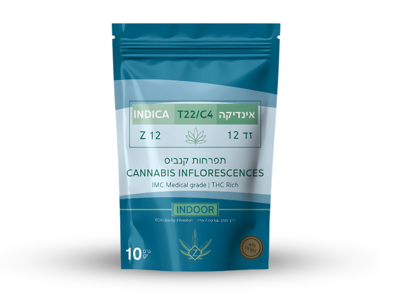 קנאביס רפואי תפרחת זד 12 - T22/C4 - Z12 מדיקן איקס לילה - אינדיקה