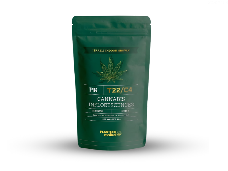 קנאביס רפואי תפרחת פי אר  - T22/C4 - PR פלאנטק מדיקל לילה - אינדיקה