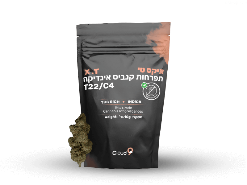 קנאביס רפואי תפרחת איקס טי - T22/C4 - X.T גרינקום לילה - אינדיקה