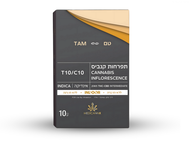 קנאביס רפואי תפרחת טאם - T10/C10 - Tam מדיקן איקס לילה - אינדיקה