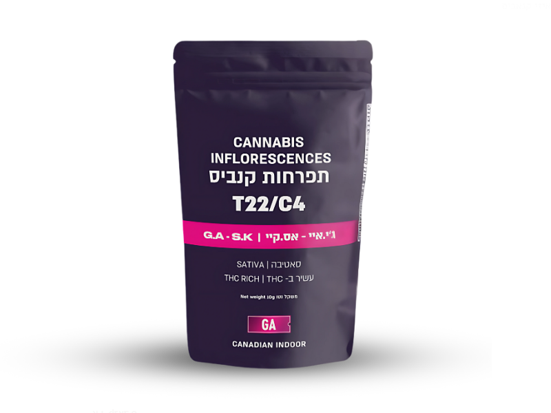 קנאביס רפואי תפרחת ג'י.איי  אס.קיי  - T22/C4 - G.A  S.K טוגדר פארמה יום - סאטיבה