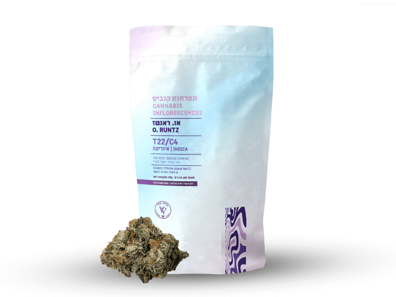 קנאביס רפואי תפרחת או.ראנטז - T22/C4 - O.Runtz ויטה ורדה לילה - אינדיקה