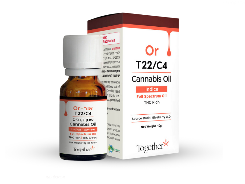 קנאביס רפואי שמן אור מינון - T22/C4 - OR טוגדר פארמה לילה - אינדיקה
