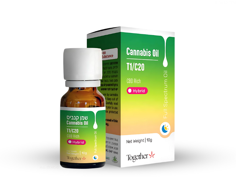 קנאביס רפואי שמן טוגדר אינדיקה - T1/C20 - Together טוגדר פארמה לילה - אינדיקה