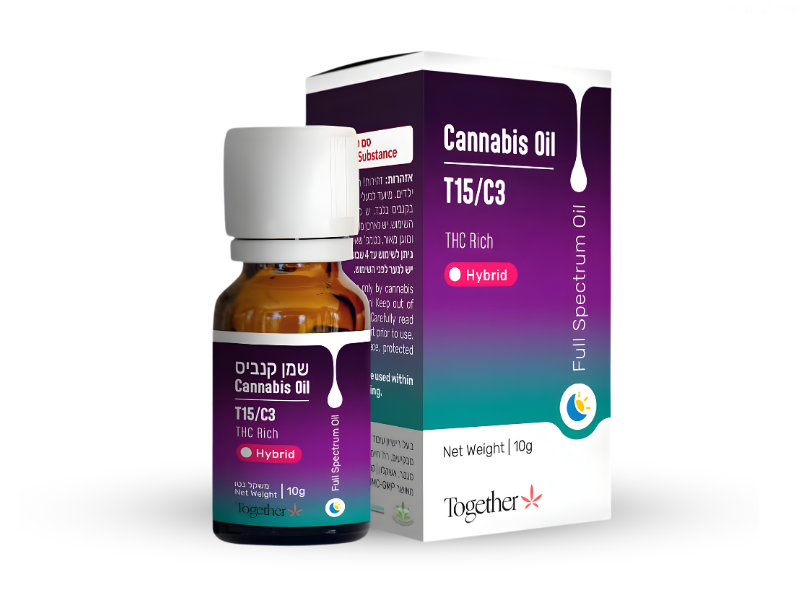 קנאביס רפואי שמן טוגדר היבריד  - T15/C3 - Together טוגדר פארמה יום\לילה - היברידי