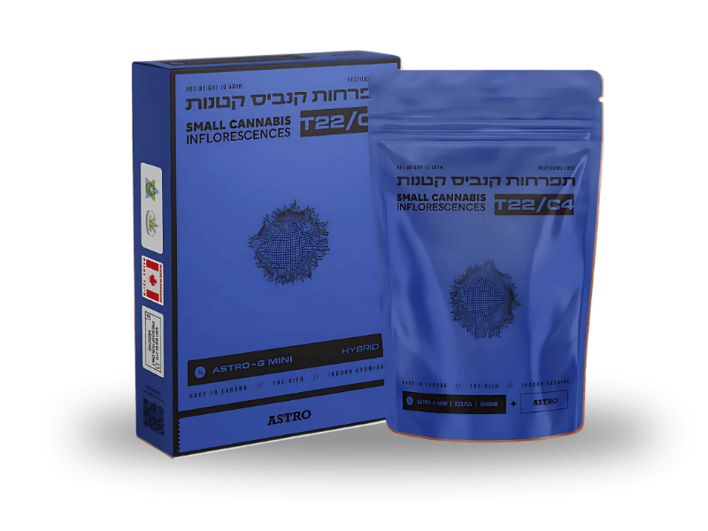 קנאביס רפואי תפרחת אסטרו-ג'י מיני - T22/C4 - Astro-G Mini טוגדר פארמה יום\לילה - היברידי