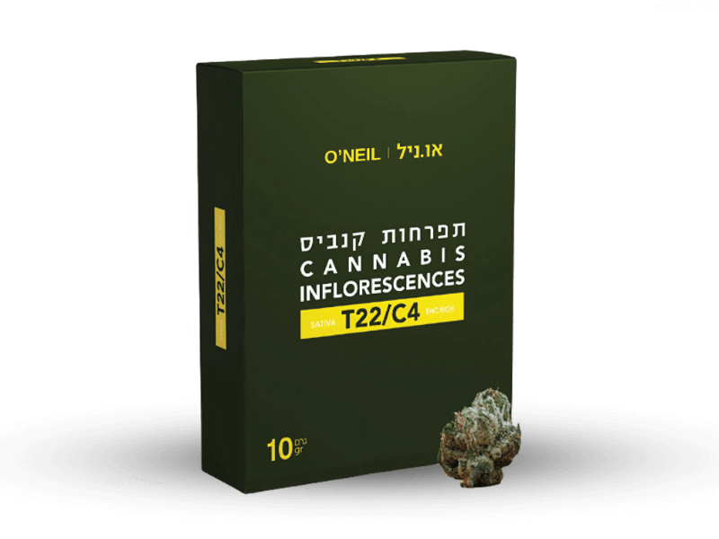קנאביס רפואי תפרחת או.ניל - T22/C4 - O'NELL גרין פילדס יום - סאטיבה