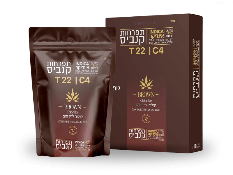 קנאביס רפואי תפרחת קולור ליין חום - T22/C4 - Color Line BROWN ויטה ורדה לילה - אינדיקה