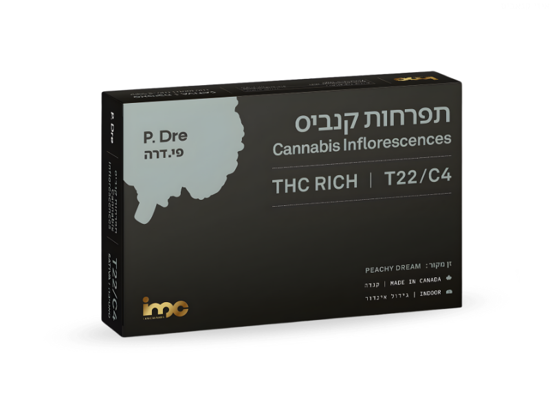 קנאביס רפואי תפרחת פי.דרה - T22/C4 - P.DRE איי.אמ.סי יום - סאטיבה